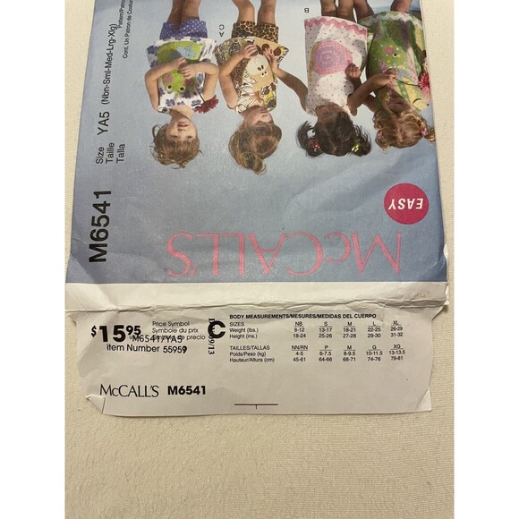 McCall's M6541 Infants Dress Top Shorts Animal Appliques NB XL Susan Cousineau - Picture 3 of 4